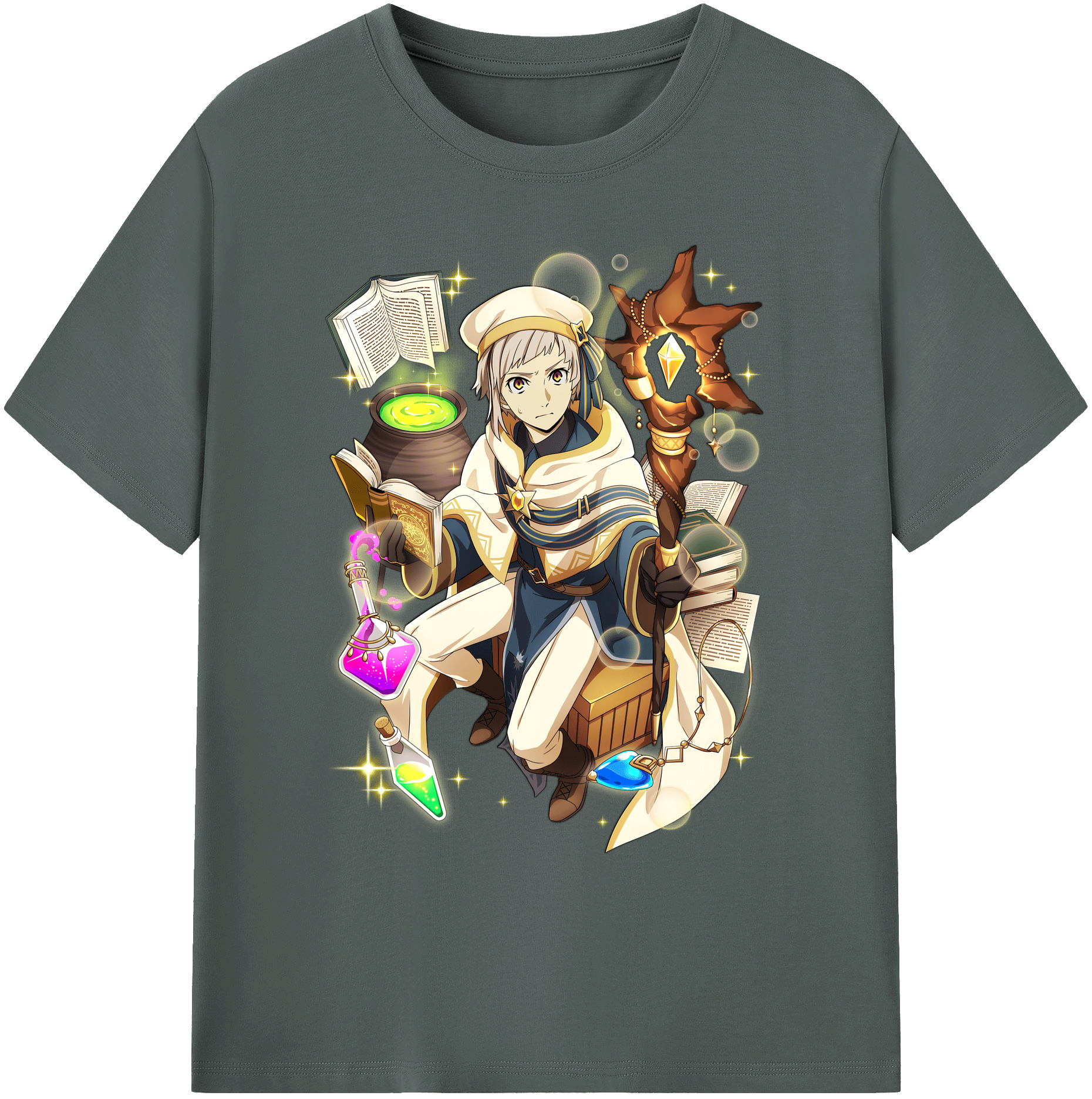 （画像用） 文豪ストレイドッグス Bungo Stray Dogs 綿100％ メンズ半袖Tシャツ｜肌触りやわらか＆通気性